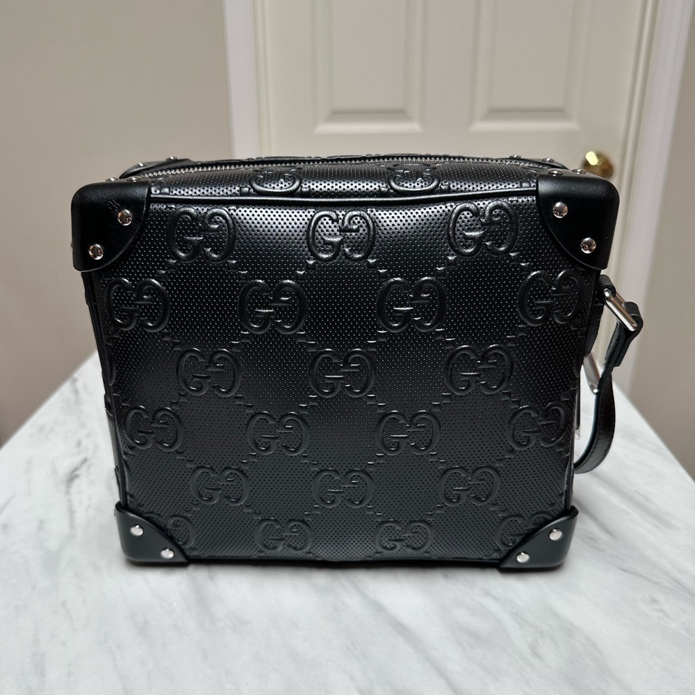 Gucci Black Embossed Shoulder Bag